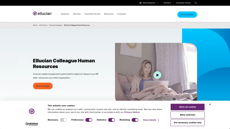 Homepage of Ellucian Colleague Human Resources