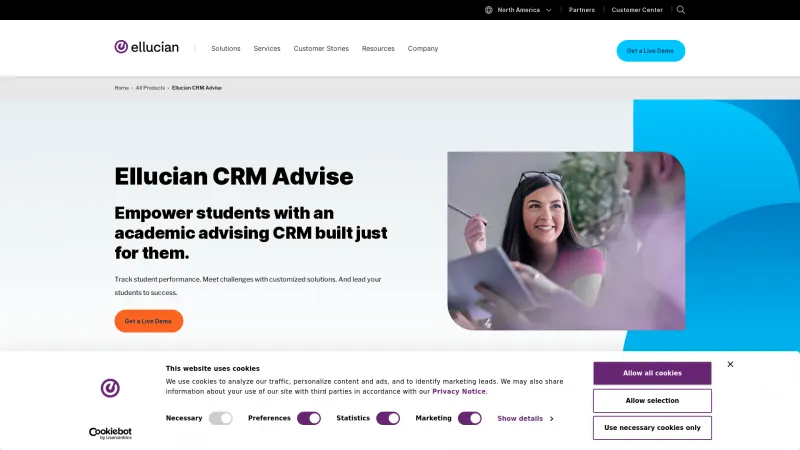 Homepage of Ellucian CRM Advise