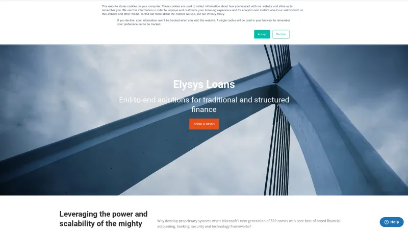 Homepage of Elysys Loans