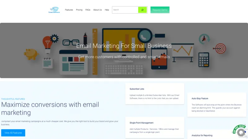 Homepage of Email Software