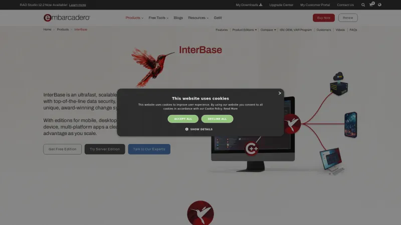 Homepage of InterBase