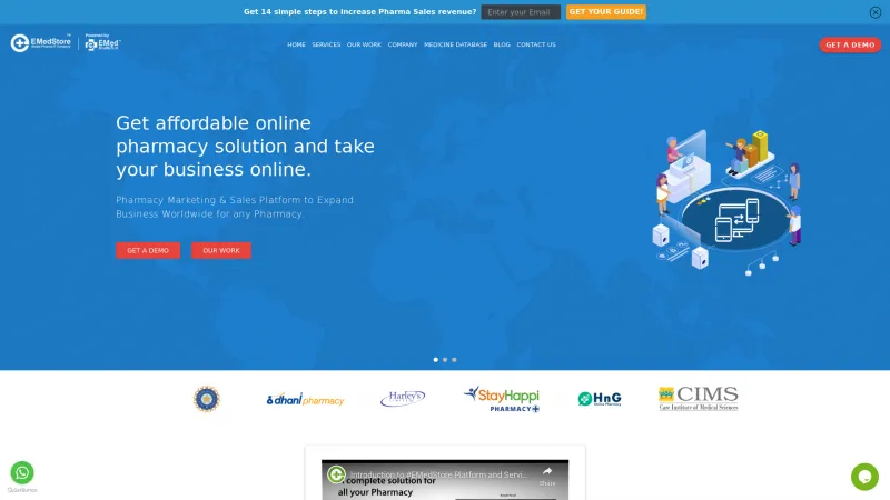 Homepage of EMedStore