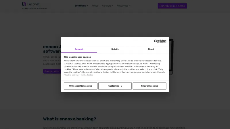 Homepage of ennoxx.banking