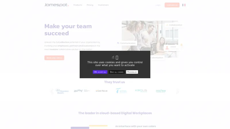 Homepage of Jamespot