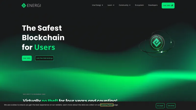 Homepage of Energi