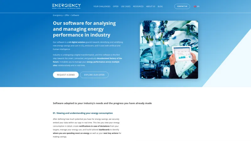 Homepage of Energiency