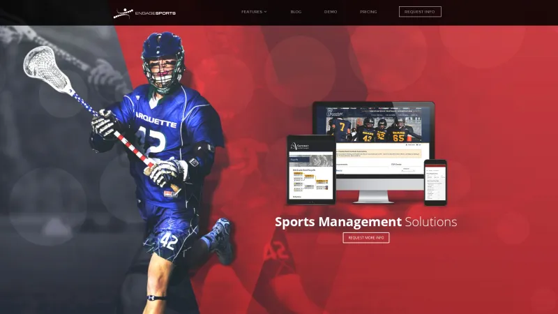 Homepage of Engage Sports