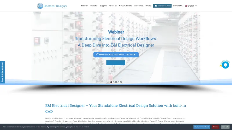 Homepage of Cadison E&I Designer