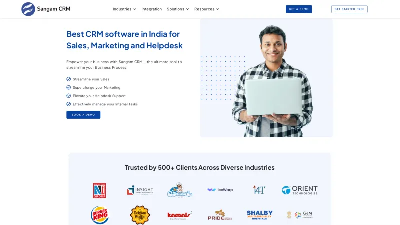 Homepage of Enjay CRM