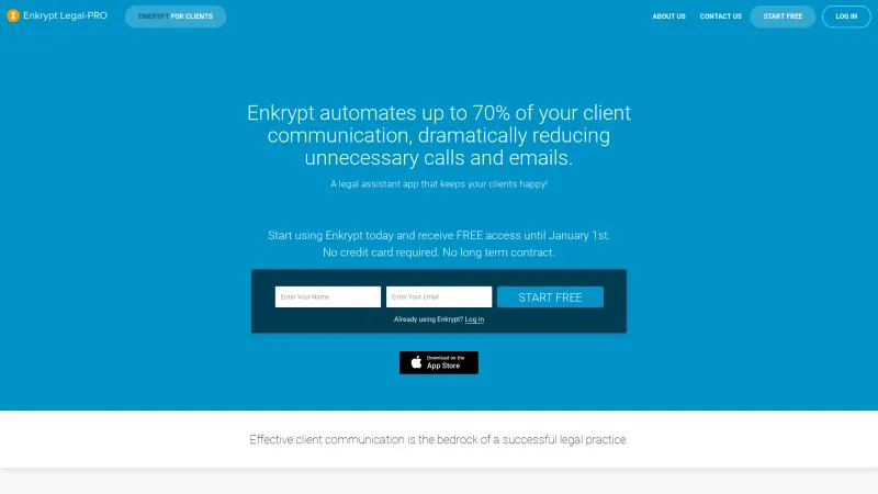 Homepage of Enkrypt Criminal Legal Pro