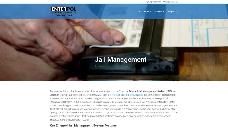 Homepage of Enterpol Jail Management System