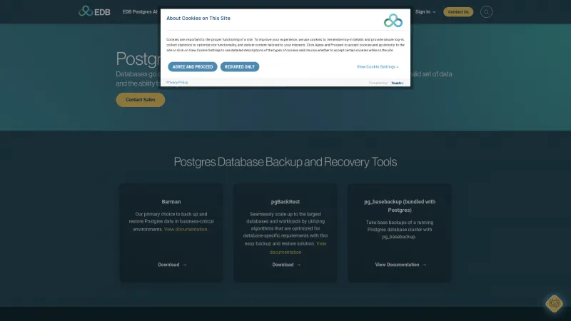 Homepage of EDB Backup and Recovery