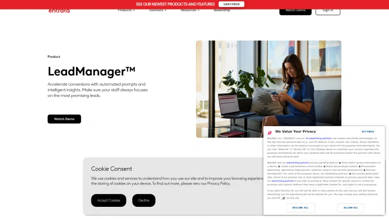 Homepage of LeadManager