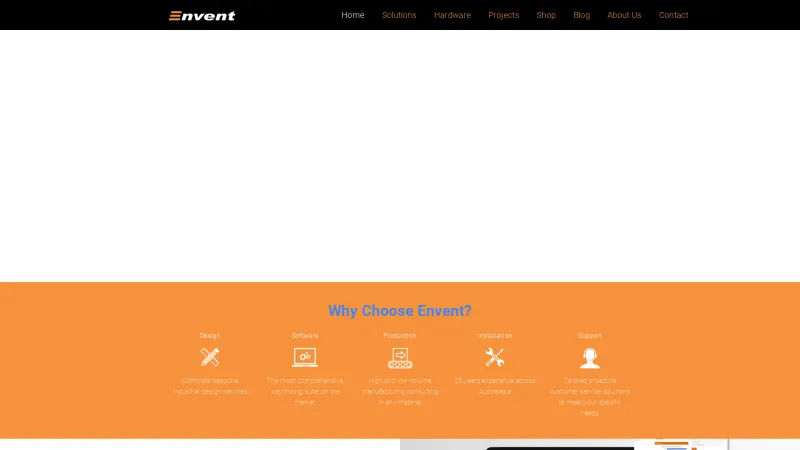 Homepage of Envent