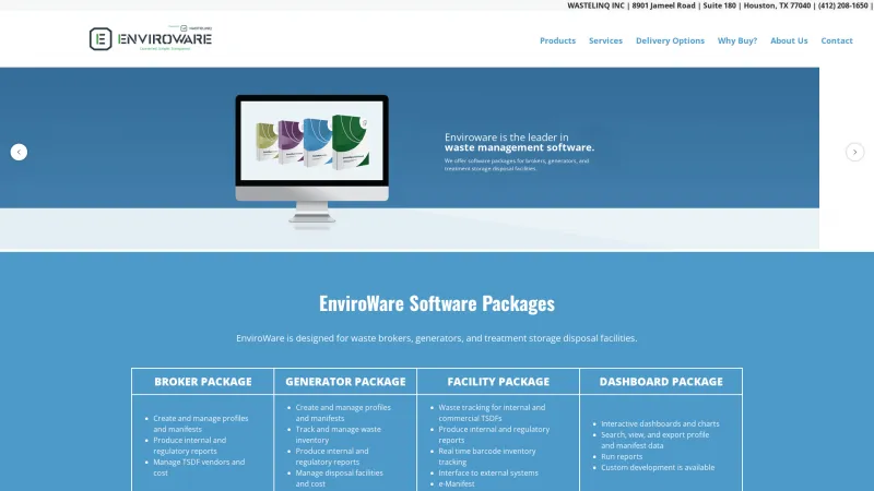 Homepage of EnviroWare