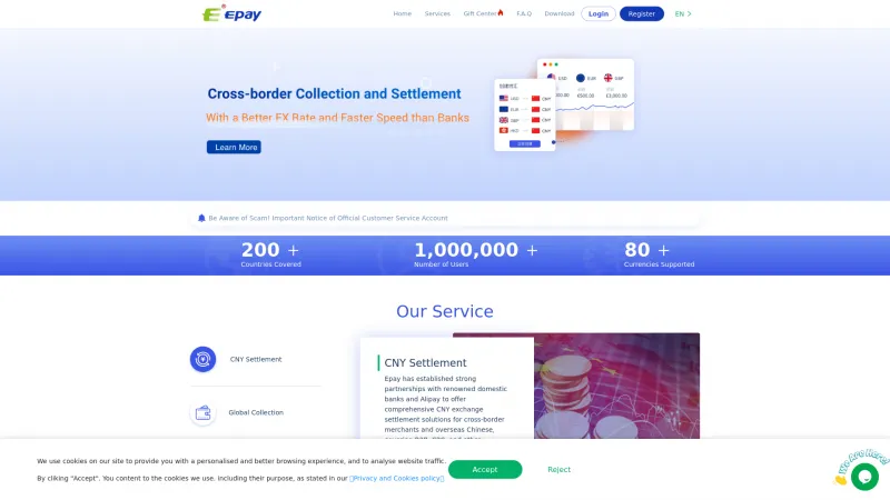 Homepage of Epay