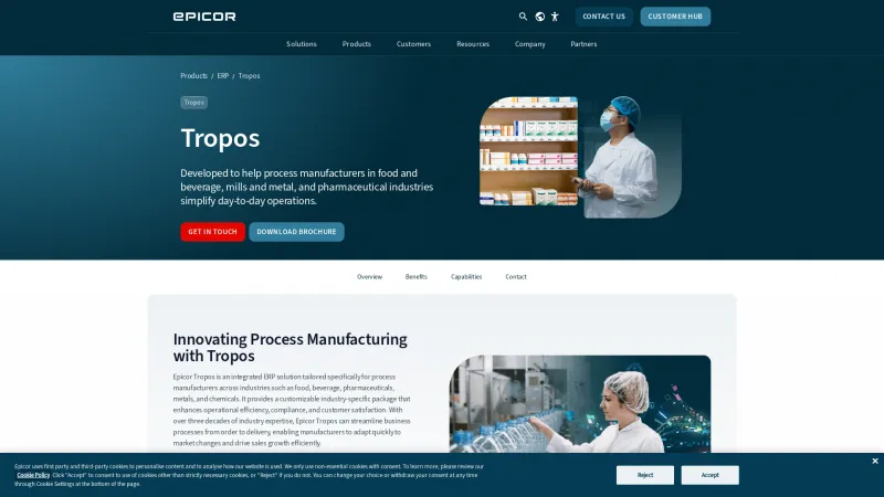 Homepage of Epicor Tropos