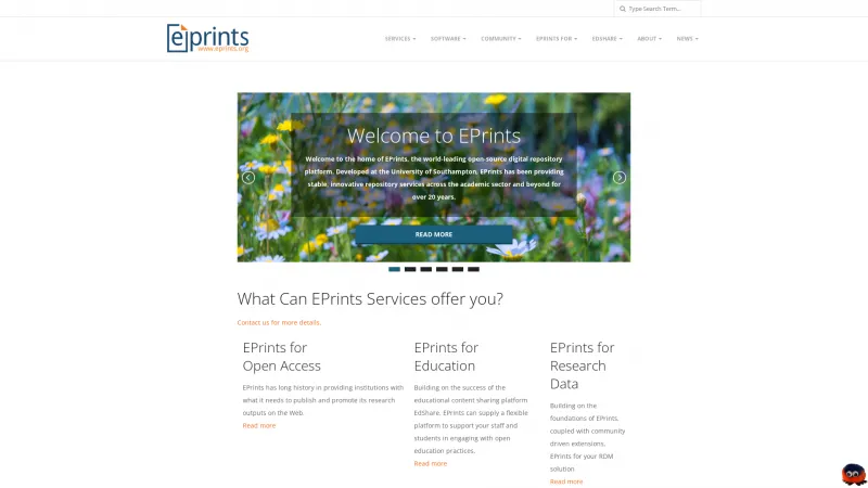 Homepage of EPrints