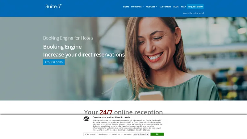 Homepage of Ericsoft Booking Engine