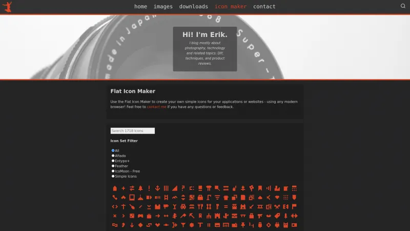 Homepage of Flat Icon Maker