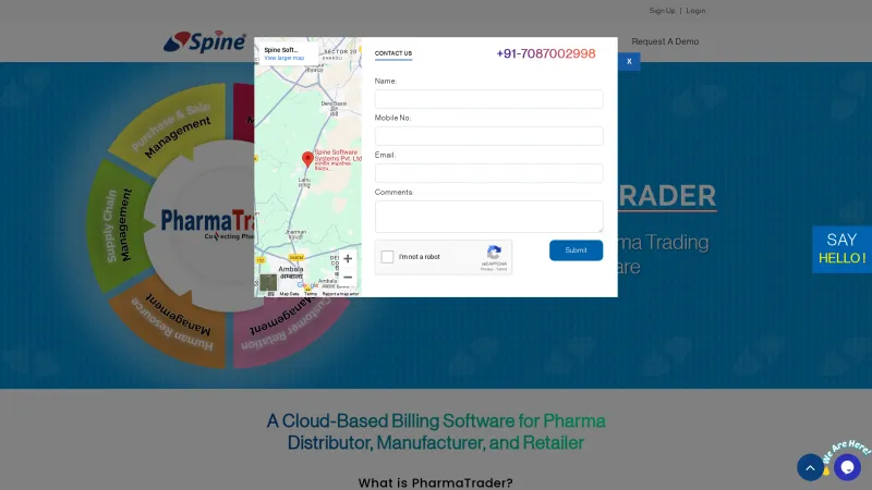 Homepage of PharmaTrader