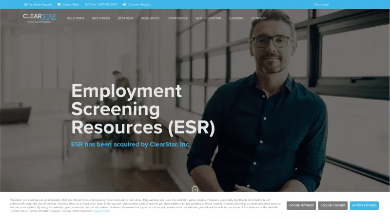 Homepage of Employment Screening Resources (ESR)