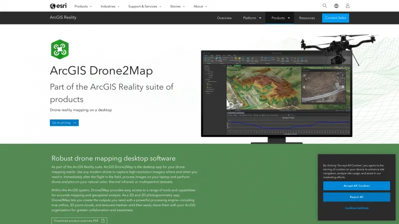 Homepage of ArcGIS Drone2Map