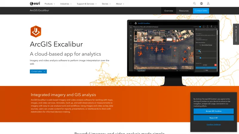 Homepage of ArcGIS Excalibur