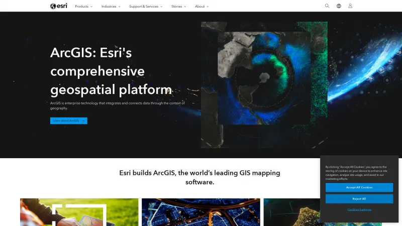 Homepage of ArcGIS