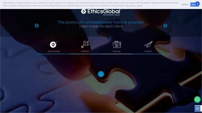 Homepage of EthicsGlobal