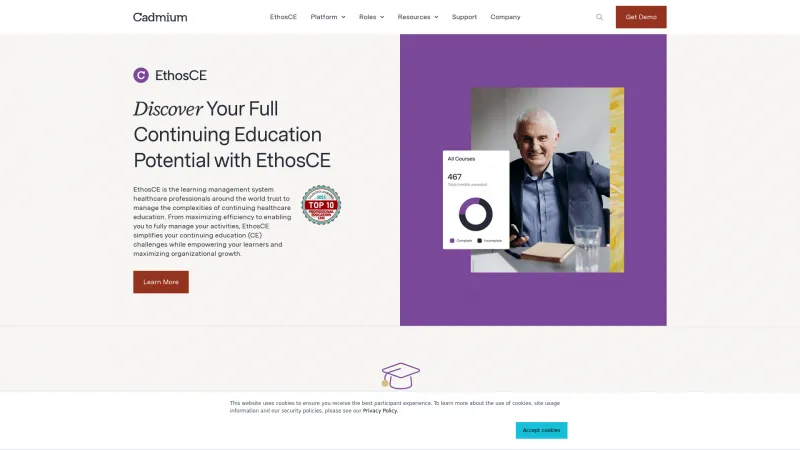 Homepage of EthosCE