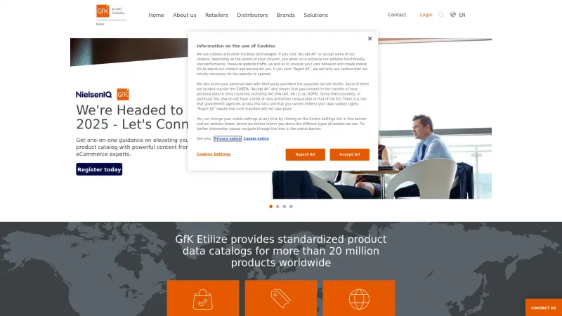 Homepage of GfK Etilize