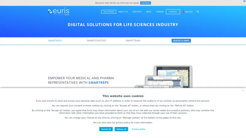 Homepage of SmartReps