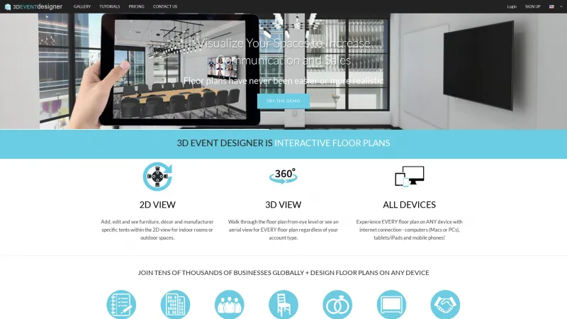 Homepage of 3D Event Designer