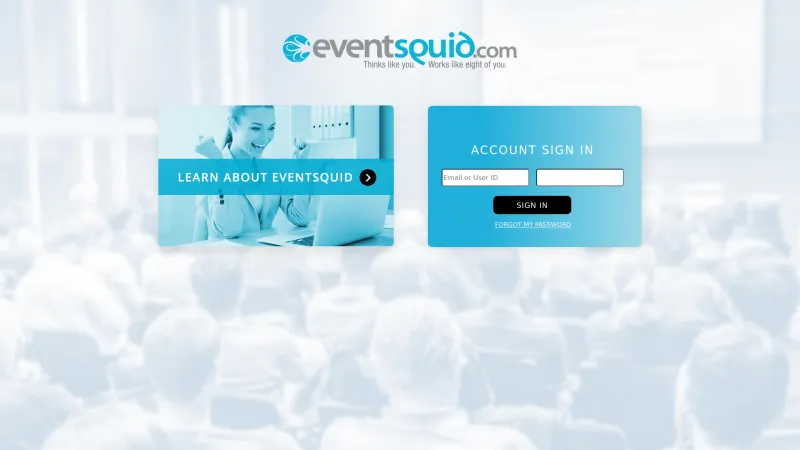 Homepage of Eventsquid