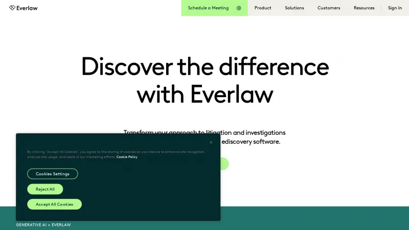 Homepage of Everlaw