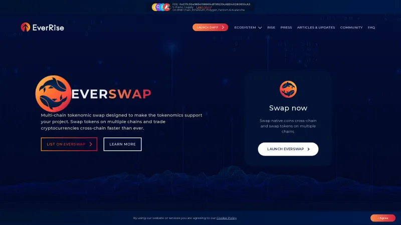 Homepage of EverSwap