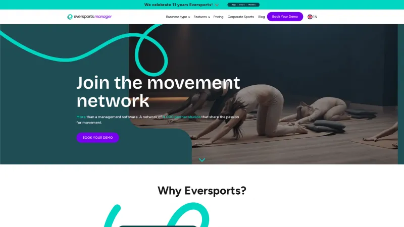 Homepage of Eversports Manager