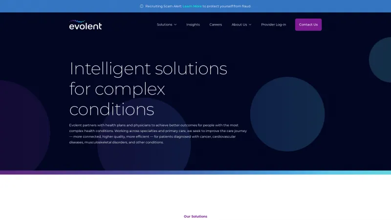 Homepage of Evolent Health