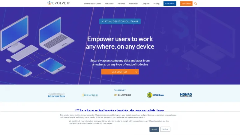 Homepage of Evolve IP