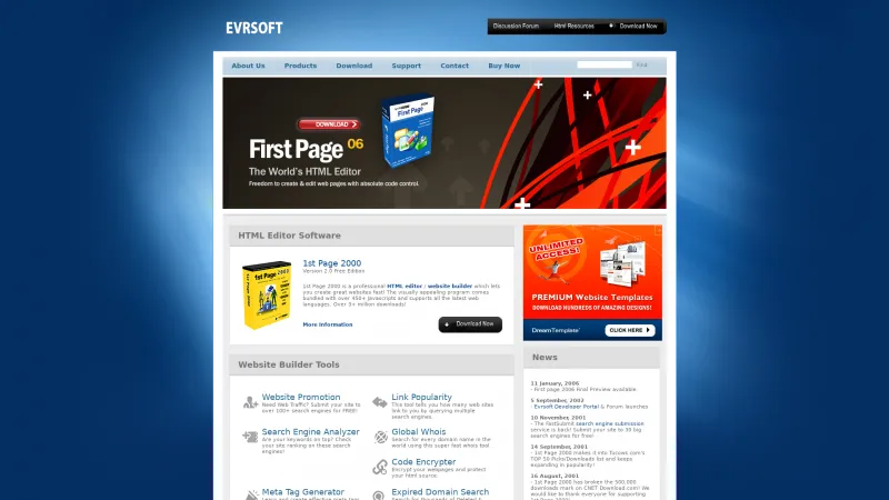 Homepage of 1st Page 2000