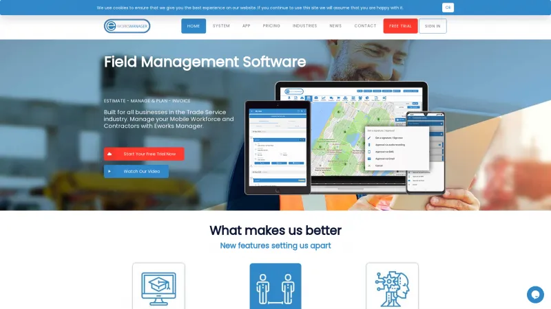 Homepage of Eworks Manager