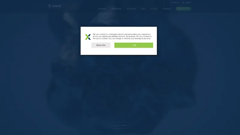 Homepage of Exasol