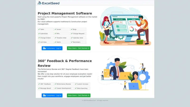 Homepage of ExcelSeed Review