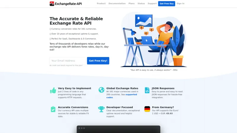 Homepage of ExchangeRate-API