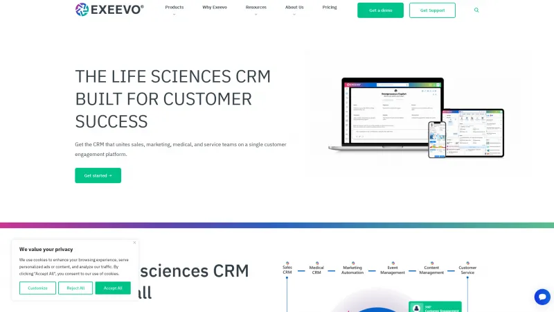 Homepage of Exeevo