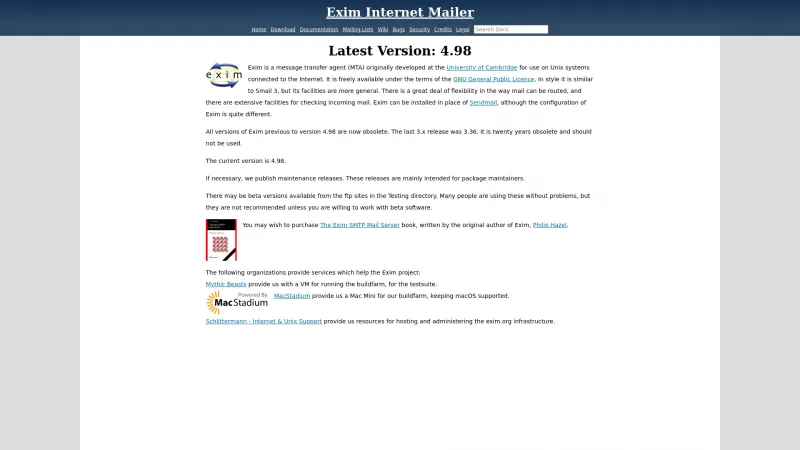 Homepage of Exim