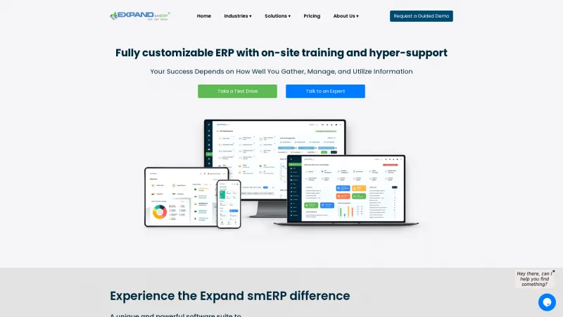 Homepage of Expand smERP