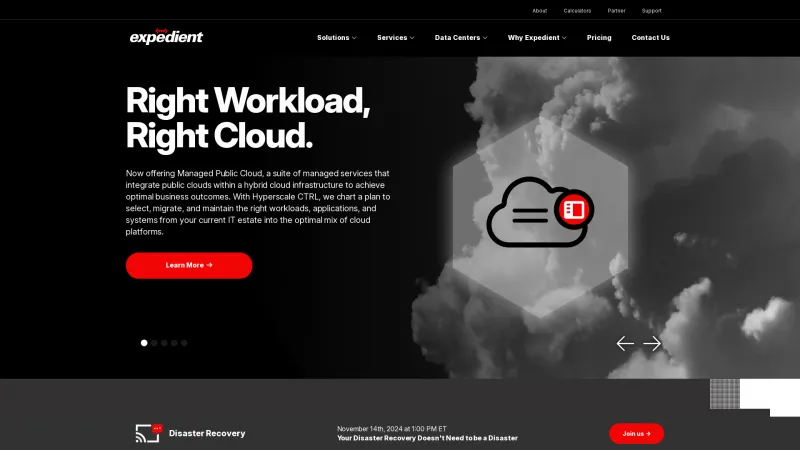 Homepage of Expedient