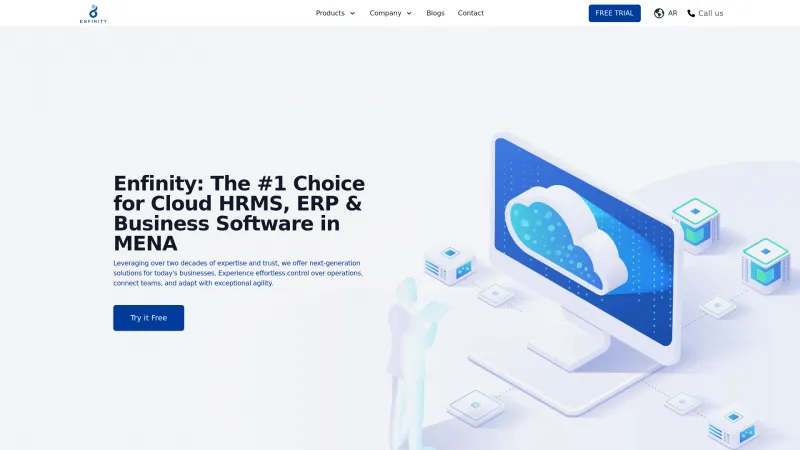 Homepage of Enfinity HRMS